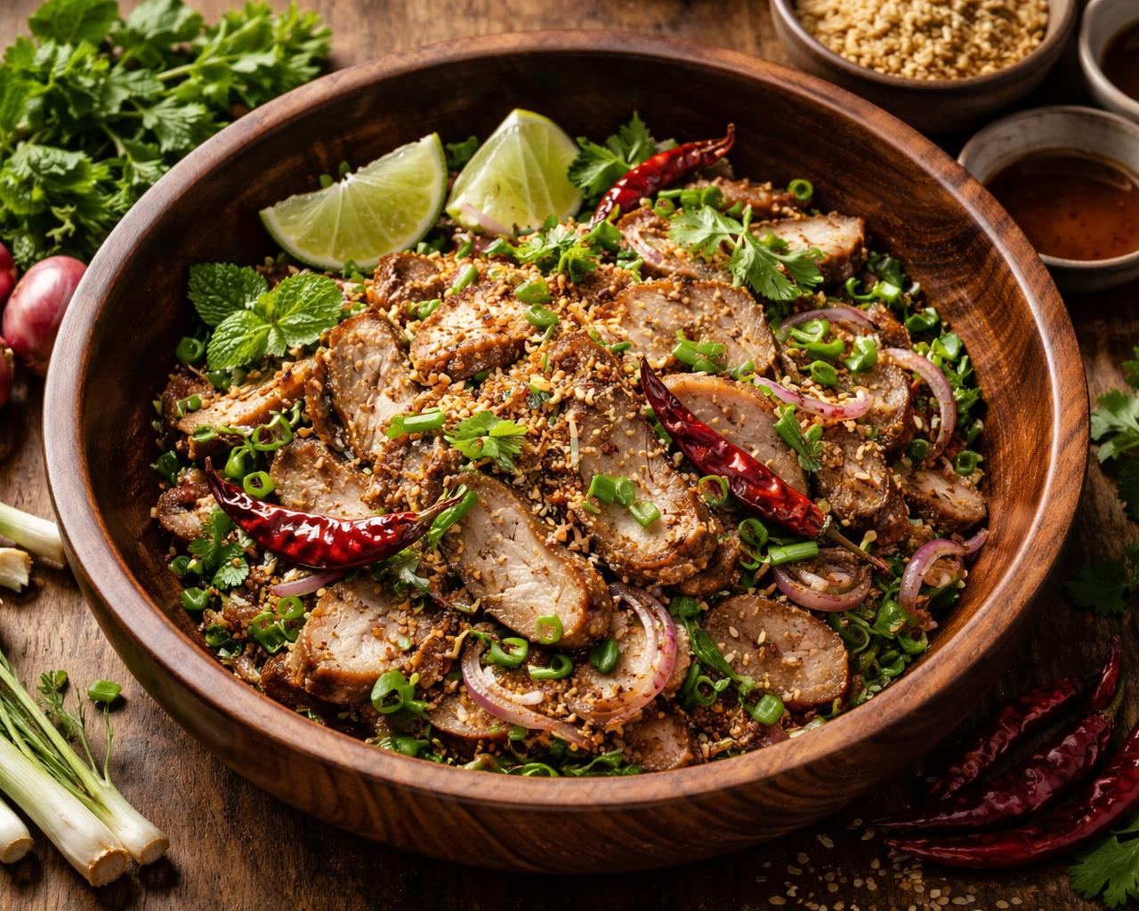 Spicy Pork Steak Salad